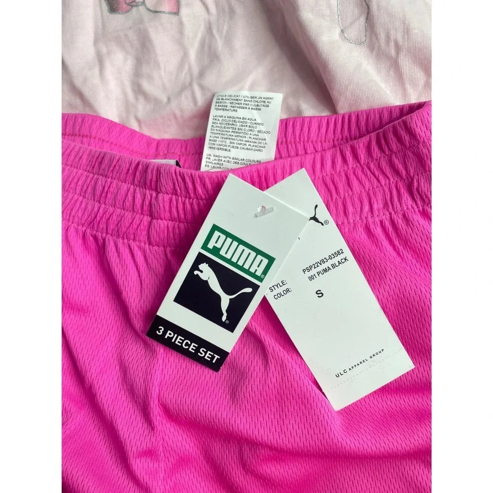Puma Kids Girls Pink Tank Top & Shorts Set Athletic Sportswear Size S